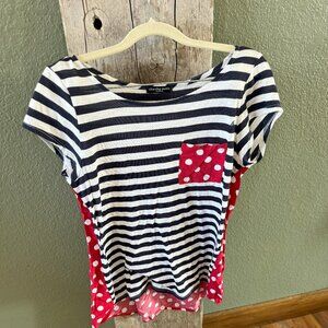 Red, White and Blue High Low Tee
